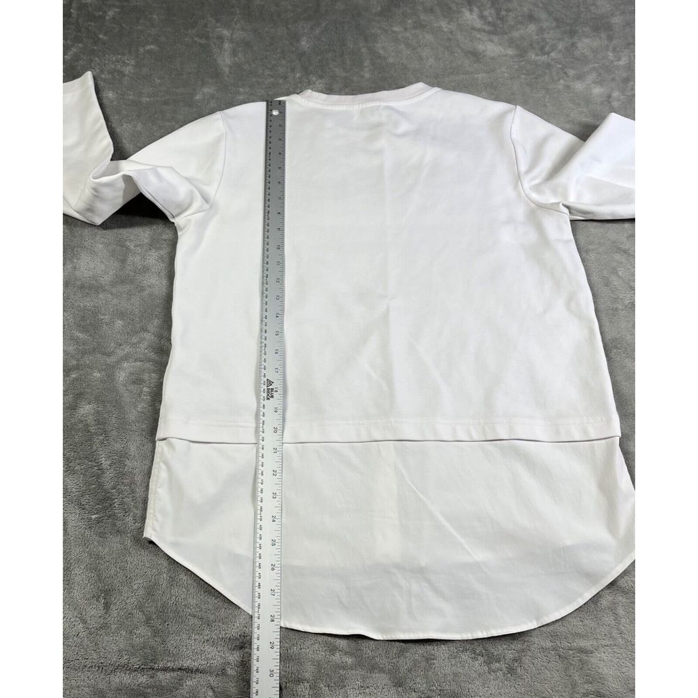 Athleta Gallery Top 2.0 Women's Medium White Long Sleeve Tunic High-Low Hem - Picture 8 of 9